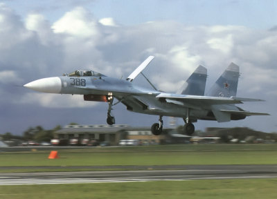 Su-27 landing